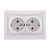 Double Socket Outlet - Earthed - FireProof Plastic