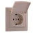 Socket Outlet Earthed - With Protection Cover - FireProof Plastic
